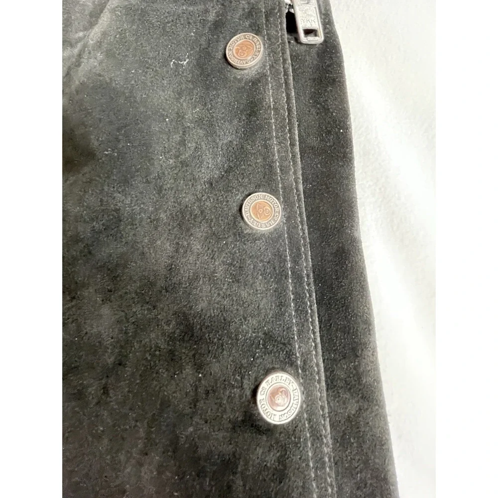 Harley Davidson Black Leather Chaps‎ with Fringe - Picture 9 of 13